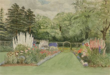 c.1930 Watercolour - Long Meadow Garden