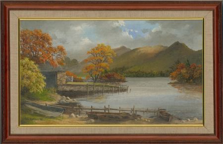 Eric Cottam - 1996 Acrylic, Autumn On The Lake