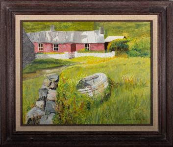 Gordon Metcalfe (b.1935) - 1982 Oil, Pink Cottage