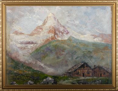 Mid 20th Century Oil - View of the Matterhorn