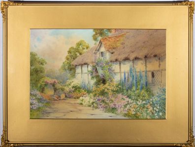 John Abernethy Lynas Gray (1869-1937) - Early 20thC Watercolour, Cottage Garden