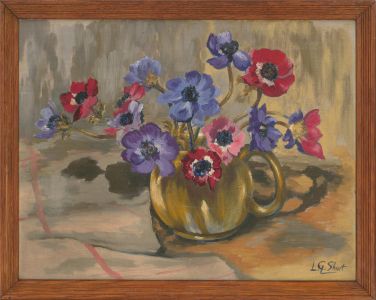 L. G. Short - 20th Century Oil, Basket of Flowers