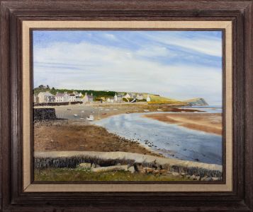 Gordon Metcalfe (b.1935) - 1985 Oil, Fishing Village