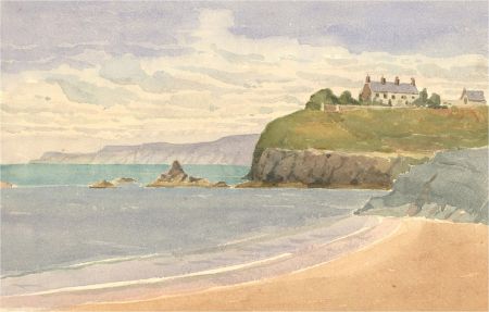Raymond Turner Barker (1872-1945) - 1909 Watercolour, Beach and Cliffs