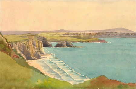 Raymond Turner Barker (1872-1945) - Early 20th Century Watercolour, Blue Sea
