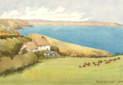 Raymond Turner Barker (1872-1945) - 1925 Watercolour, Church Cove, Lizard