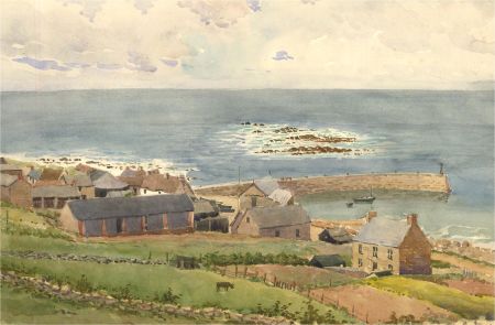 Raymond Turner Barker (1872-1945) - Watercolour, Fishing Village