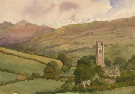 Raymond Turner Barker (1872-1945) - Watercolour, Country Church