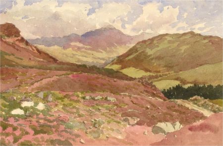 Raymond Turner Barker (1872-1945) - 1938 Watercolour, Strathgarry from the Moor