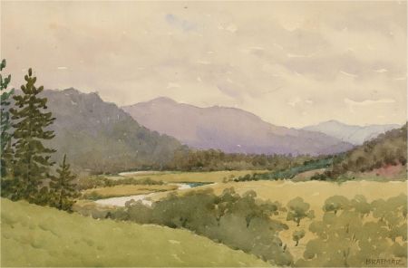 Raymond Turner Barker (1872-1945) - 1932 Watercolour, Valley of Dee, Braemar