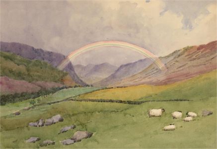 Raymond Turner Barker (1872-1945) - 1932 Watercolour, Rainbow over Glen Shee