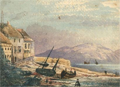 1881 Watercolour - View with Fishermen
