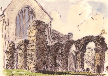 Peter John Stuckey (1921-2013) - 1978 Watercolour, Church Ruins