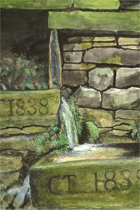 Gordon Metcalfe (b.1935) - Contemporary Watercolour, Water Fountain