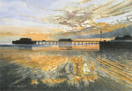 Gordon Metcalfe (b.1935) - Contemporary Watercolour, Sunset, Worthing
