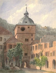 Early 20th Century Watercolour - Heidelberg Castle Courtyard