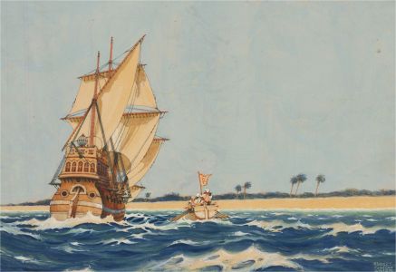 Herbet Touzeau Azhier - 1965 Watercolour, Santa Maria