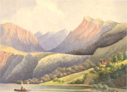 Early 20th Century Watercolour - Mountain Lake