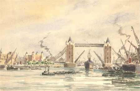 20th Century Watercolour - Tower Bridge