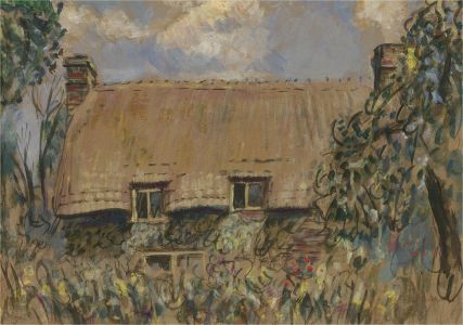 Mid 20th Century Watercolour - Overgrown Cottage