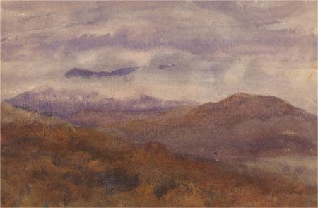 Early 20th Century Watercolour - Moody Mountains
