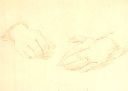 20th Century Coloured Pencil - Study of Hands