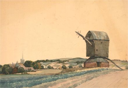 Emerson Harold Groom (1890-1983) - Watercolour, Pitstone Mill, Bucks