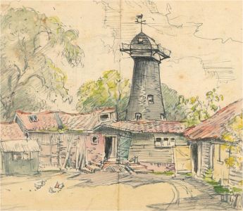 Emerson Harold Groom (1890-1983) - 1950 Watercolour, Brixton Mill