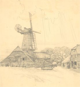 Emerson Harold Groom (1890-1983) - 1926 Graphite Drawing, West Blatchington Mill