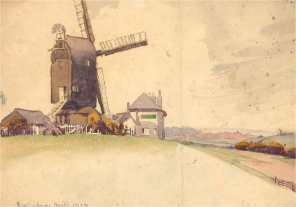 Emerson Harold Groom (1890-1983) - 1924 Watercolour, Icklesham Mill, Sussex