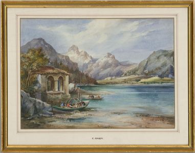 C. Hardy - Late 19th Century Watercolour, Italian Lake