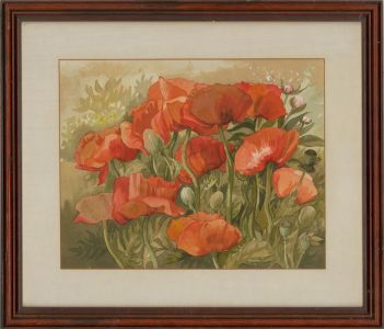 E.F. Cook - 1988 Watercolour, Poppies