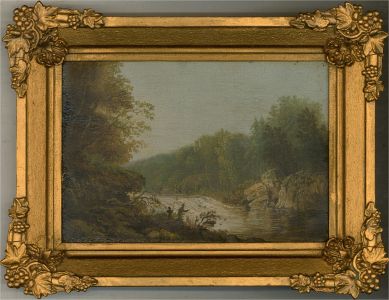Late 19th Century Oil - Angling in the River