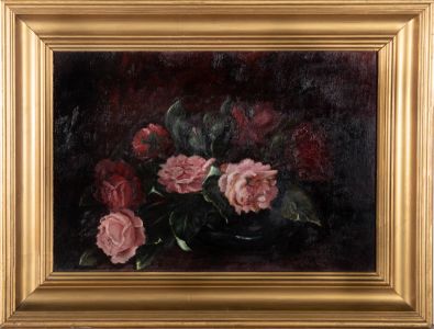 E. McQueen - 1983 Oil, Pink Roses
