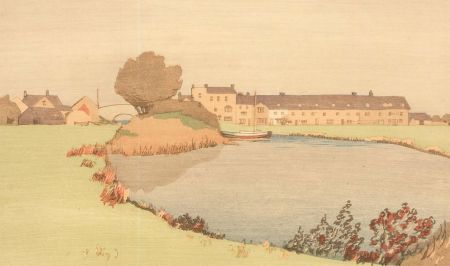 Philip G. Needell (1886-1974) - Woodcut, Waterloo Place, Christchurch