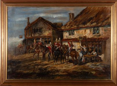 E.V. - 1888 Oil, Regiment at the Inn
