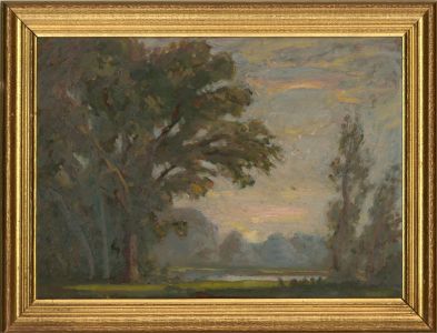 20th Century Oil - River View with Pastel Skies