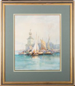 Early 20th Century Watercolour - Punta della Dogana, Venice