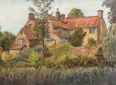 George H. Holloway (1882-1977) - Watercolour, Algars Manor