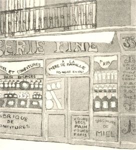 Flo Brady - 2002 Aquatint, A La Mere de Famille, Paris