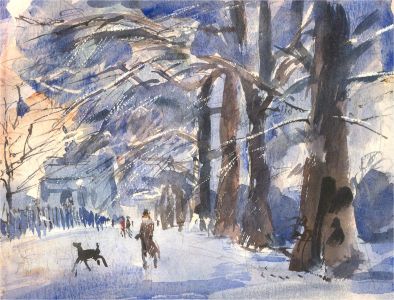Ronald Olley (b.1923) - 20th Century Watercolour, A Winter Walk