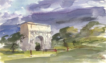Ronald Olley (b.1923) - 20th Century Watercolour, Triumphal Arch