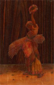 Early 20th Century Marquetry Panel - Gypsy Girl