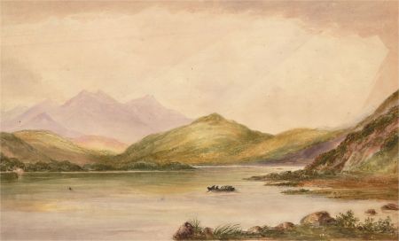 Early 20th Century Watercolour - Mountain Lake