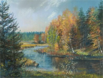 20th Century Pastel - Forest River