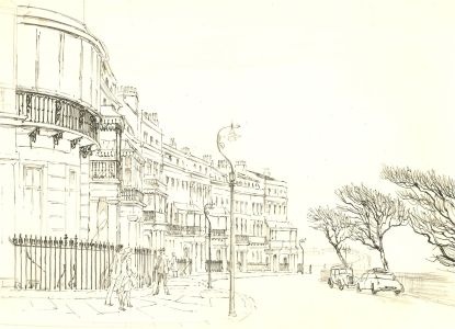 Harry Toothill (1917-2001) - 20th Century Pen and Ink Drawing, Regency Houses