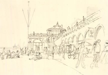 Harry Toothill (1917-2001) - Pen and Ink Drawing, Brighton Seafront
