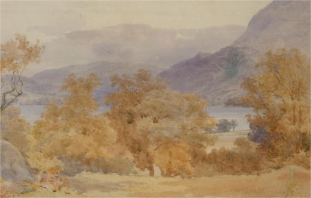 Mid 20th Century Watercolour - Mountain Lake