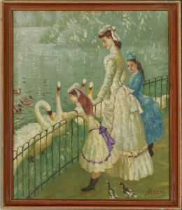 Felix Rossi - 20th Century Oil, Feeding the Swans