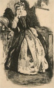 Charles Samuel Keene (1823-1891) - 19th Century Etching, Elizabethan Lady